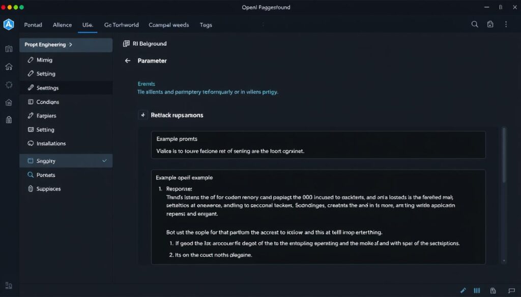 Captura de tela mostrando ferramentas de Engenharia de Prompt como OpenAI Playground Captura de tela mostrando ferramentas de Engenharia de Prompt como OpenAI Playground