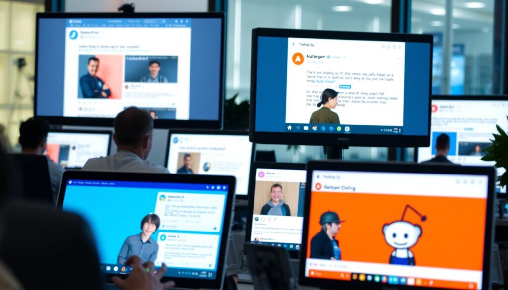 Desenvolvedores compartilhando prompts para ChatGPT e Copilot em redes sociais Desenvolvedores compartilhando prompts para ChatGPT e Copilot em redes sociais