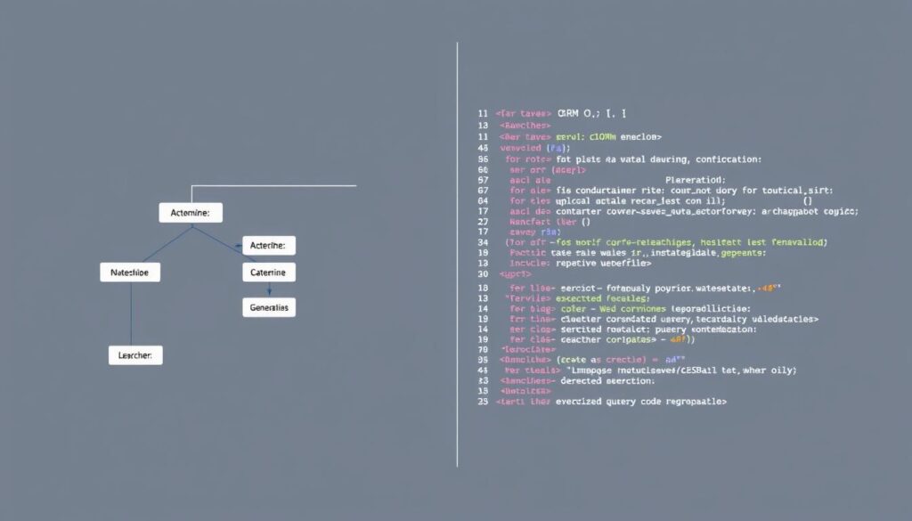 Queries SQL e código ORM sendo gerados com prompts para programadores Queries SQL e código ORM sendo gerados com prompts para programadores