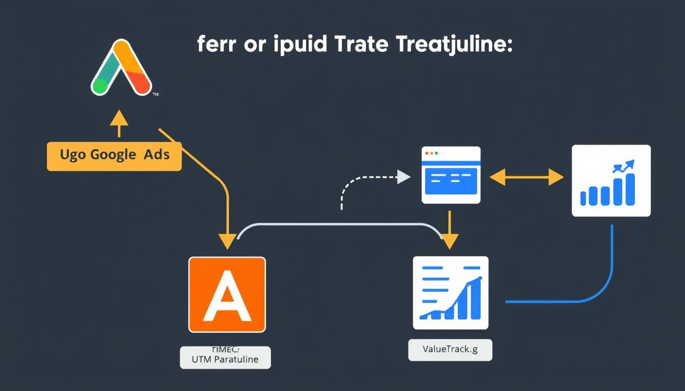 Diagrama mostrando o fluxo de rastreamento de campanhas com UTM e ValueTrack