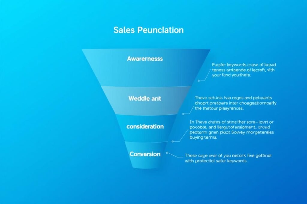 Funil de vendas com palavras-chave que geram vendas em cada etapa