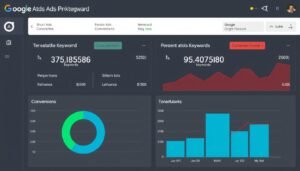 Palavras-chave que geram vendas - dashboard mostrando métricas de conversão no Google Ads