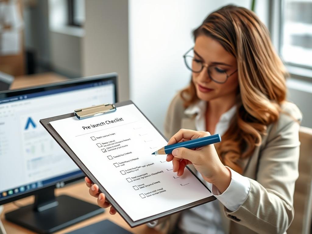 Pessoa verificando checklist de preparação para campanhas de Google Ads