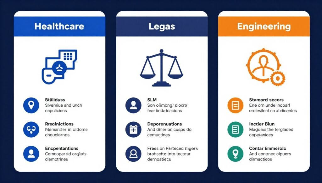 Aplicações setoriais de Modelos de Linguagem de Domínio Específico (SLMs) em medicina, direito e engenharia
