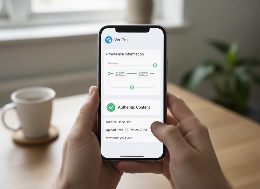 Consumer smartphone with integrated content provenance verification
