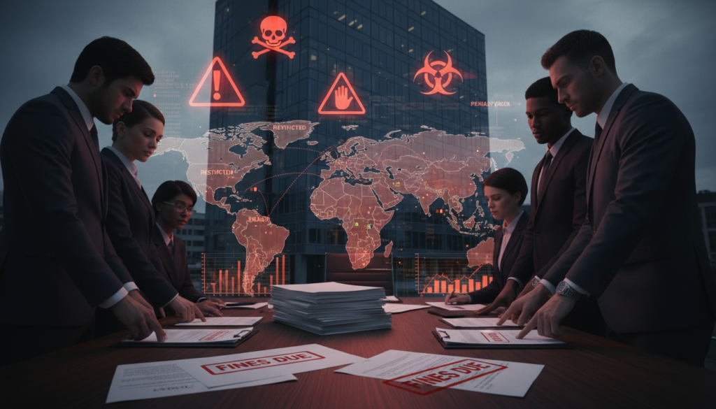 Multas e penalidades globais por violações de IA Responsável