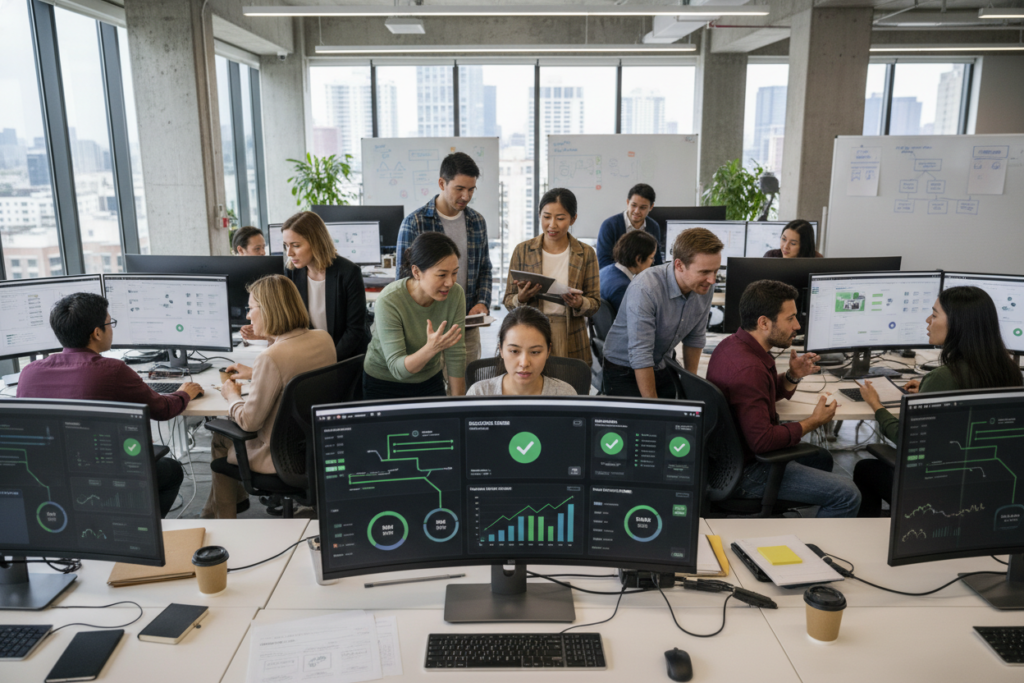 Pilot project team implementing digital provenance system testing phase