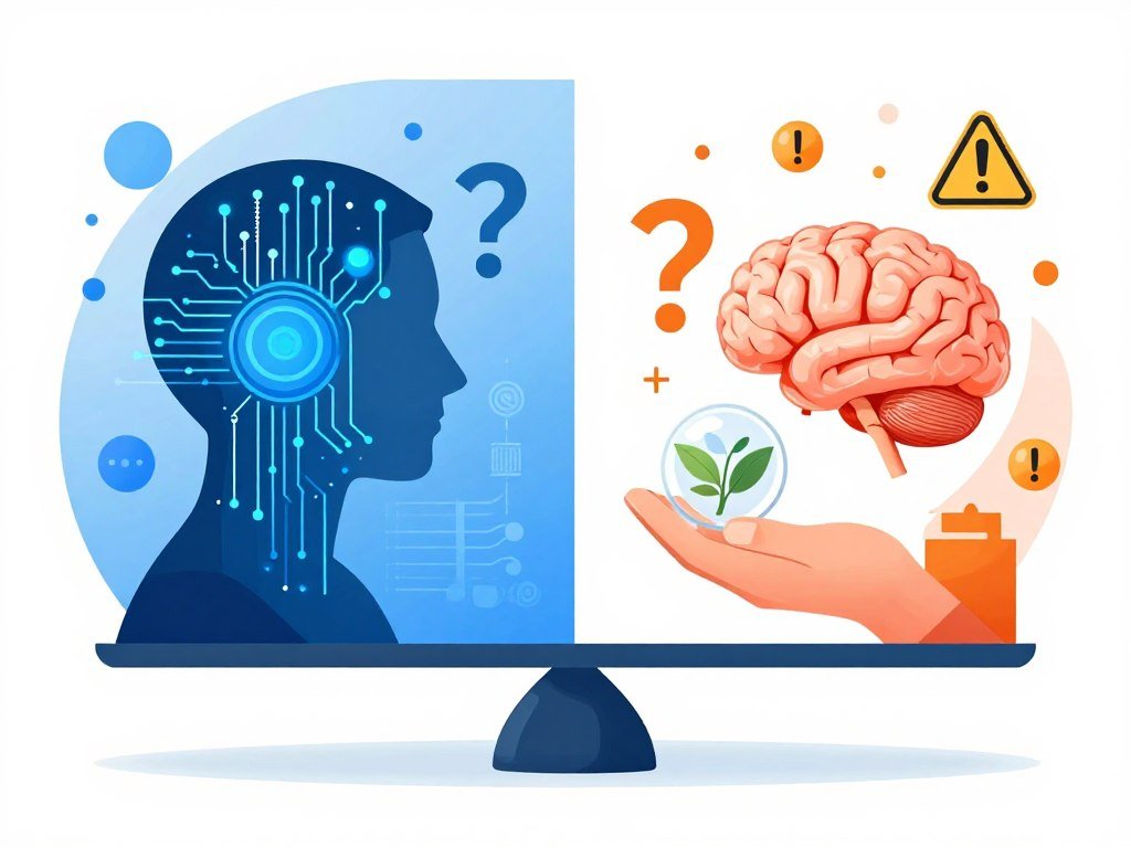 Representação visual dos desafios éticos e técnicos da IA na pesquisa científica