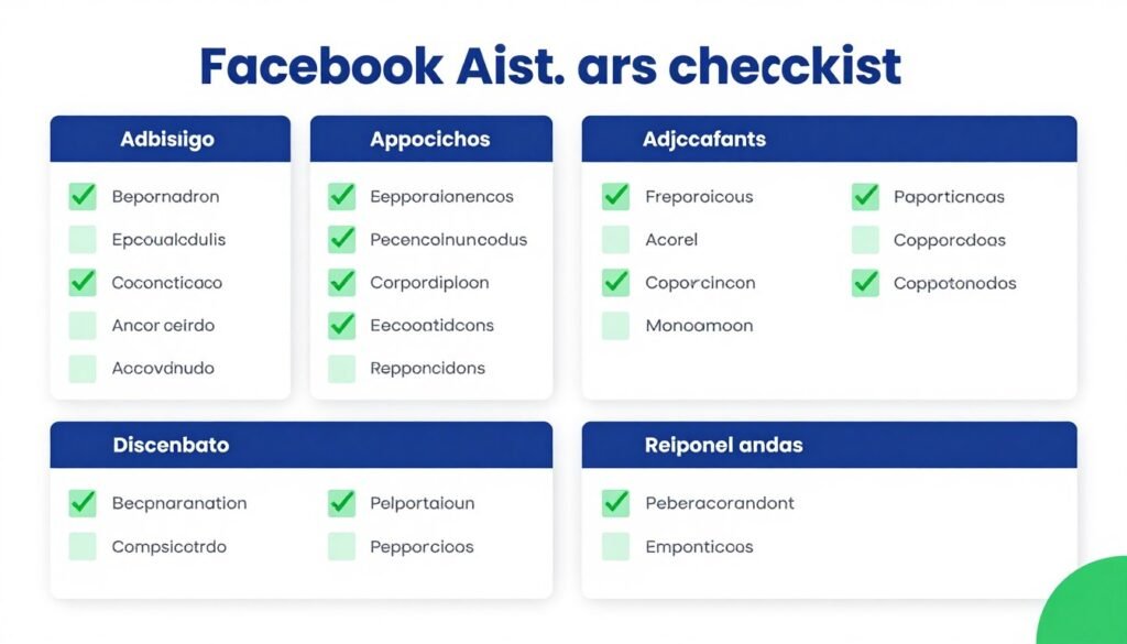 Checklist visual completo de segmentação Facebook Ads para afiliados