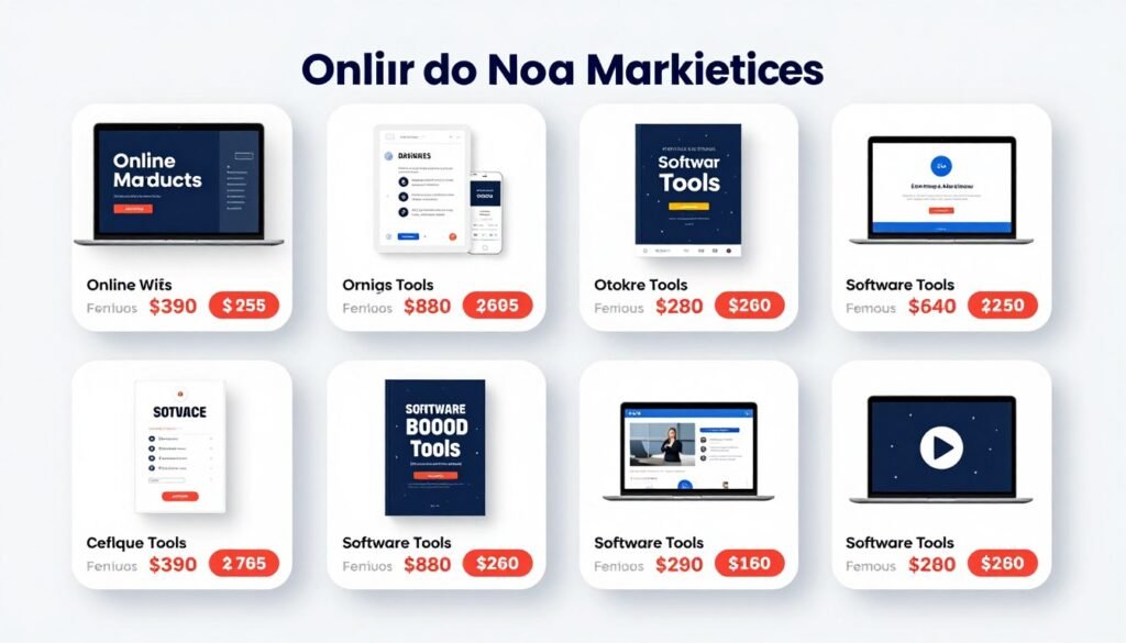 Comparação de diferentes produtos digitais para marketing de afiliados