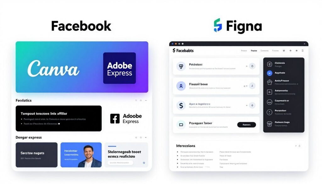 Comparação de ferramentas de design para criar anúncios do Facebook