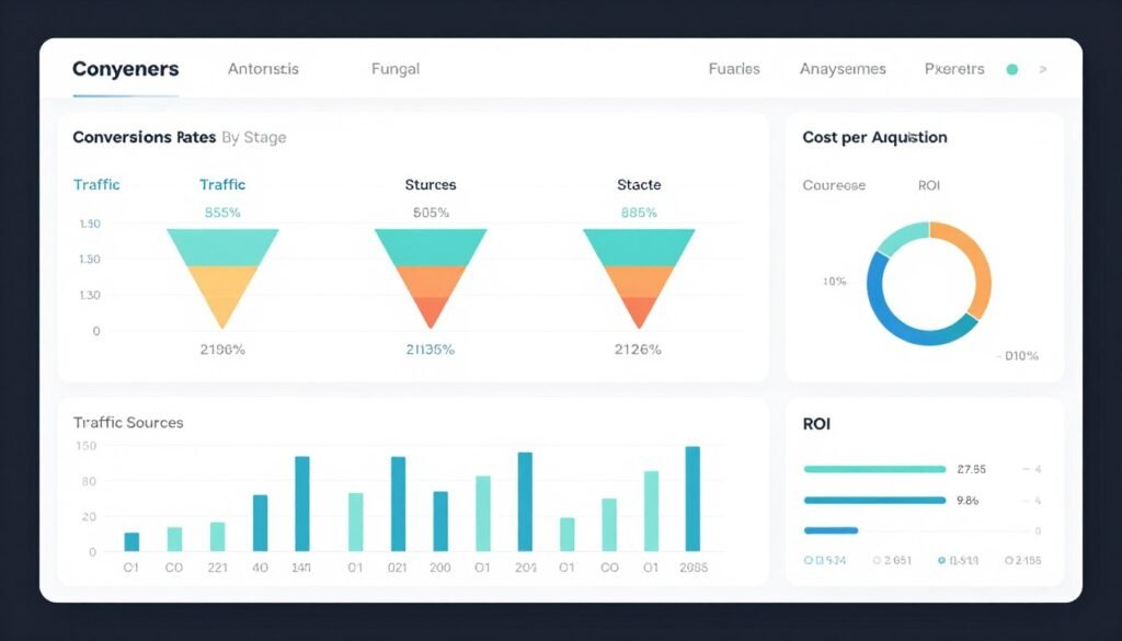 Dashboard de métricas de funil de vendas