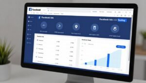 Dashboard mostrando testes a/b de campanhas Facebook Ads para afiliados com métricas de desempenho