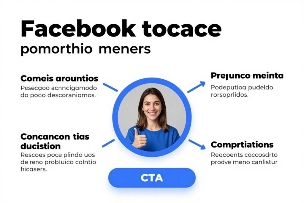 Estrutura completa de anúncio do Facebook mostrando copy persuasiva