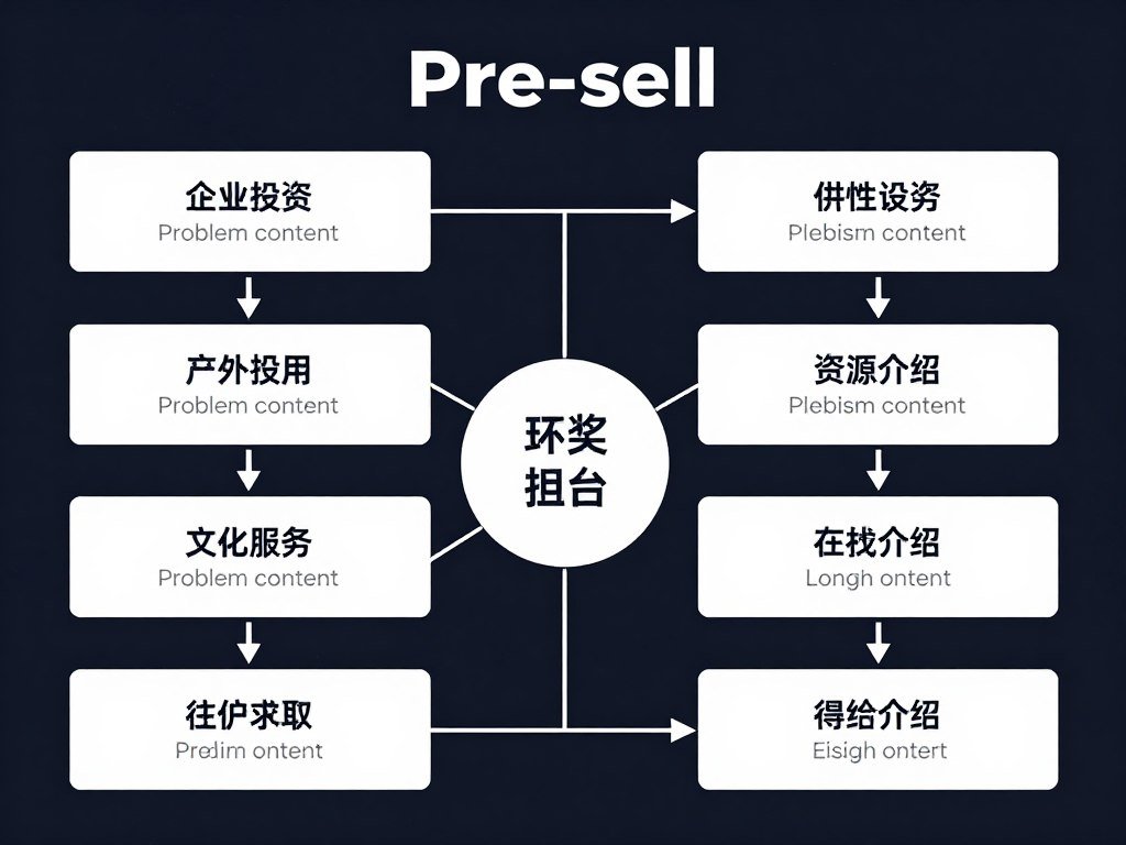 Estrutura passo a passo de conteúdo de pré-venda