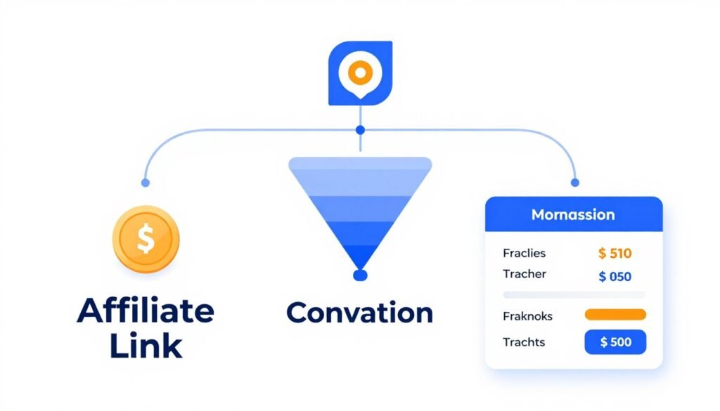 Exemplo de link de afiliado e sistema de rastreamento de comissões