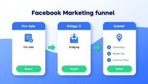 Funil de vendas para afiliados no Facebook Ads com etapas visualizadas