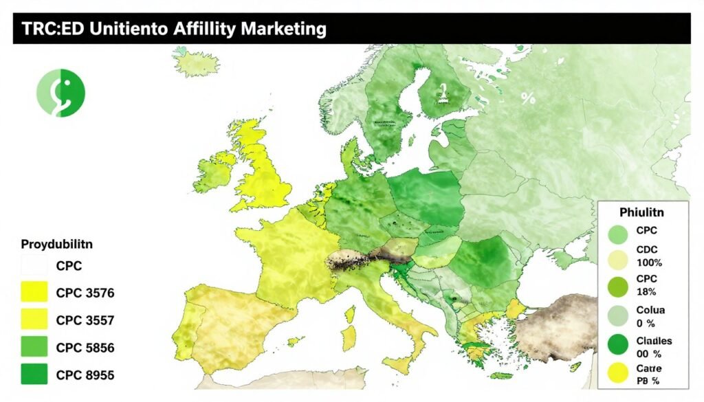 Geographic targeting map for Facebook Ads campaigns USA and Europe regions