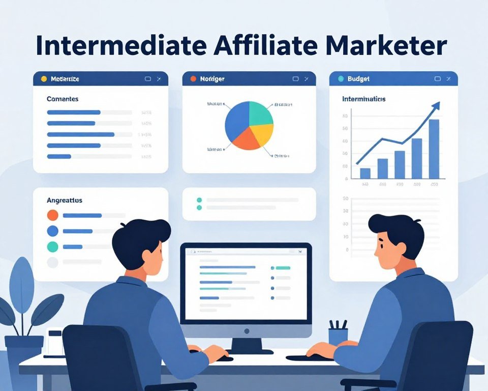Ilustração de afiliado intermediário expandindo operações de scaling