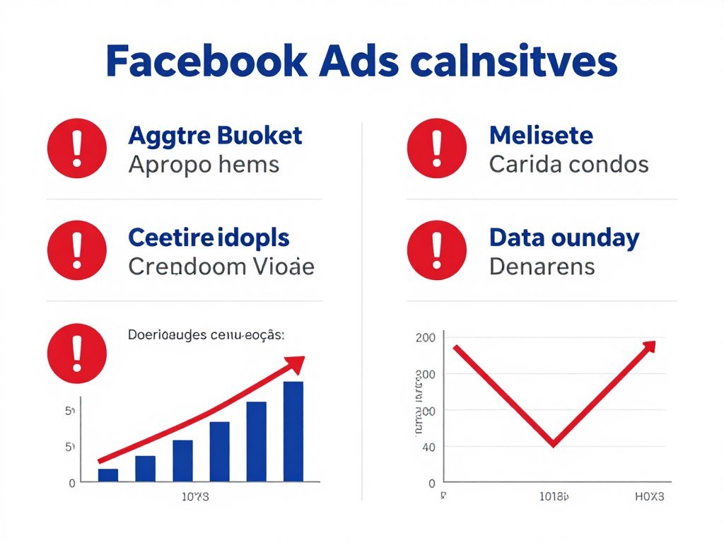 Infográfico mostrando os principais erros de scaling no Facebook Ads e suas consequências para afiliados