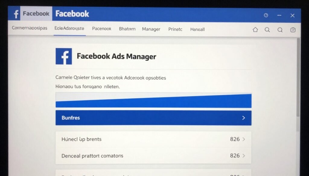 Interface do Gerenciador de Anúncios do Facebook mostrando criação de campanha
