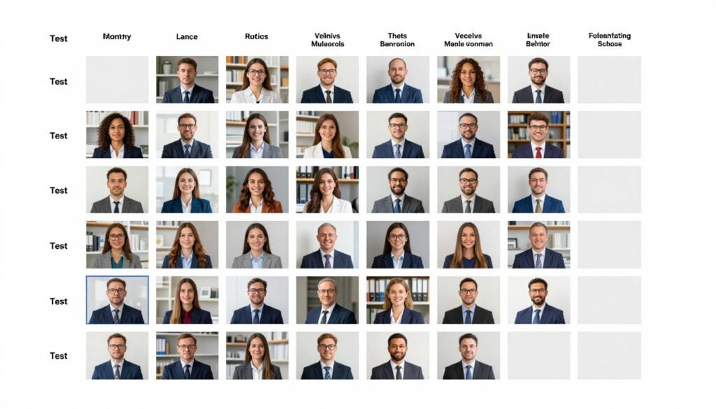 Matriz visual mostrando combinações de testes multivariáveis