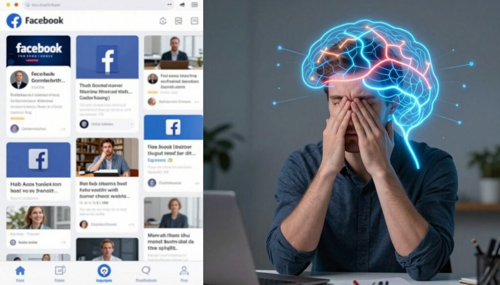 Processo de decisão de compra digital mostrando público tomando decisões em redes sociais