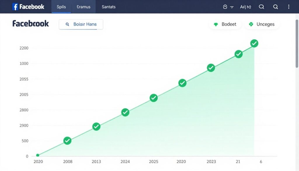 Visualização de scaling vertical mostrando aumentos graduais de orçamento em campanha Facebook Ads