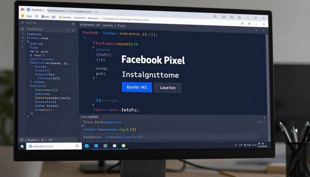 código do pixel do Facebook sendo instalado em um site