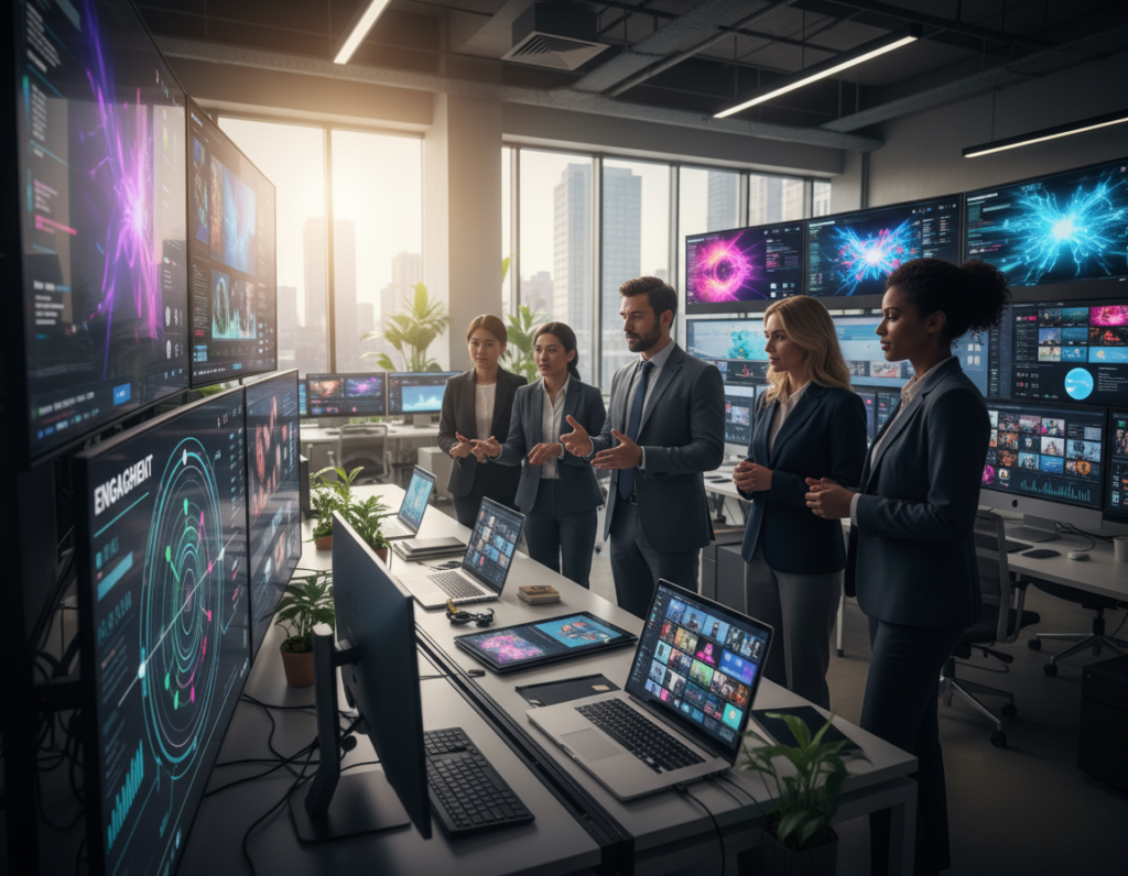 conteúdo visual e vídeos para engajamento