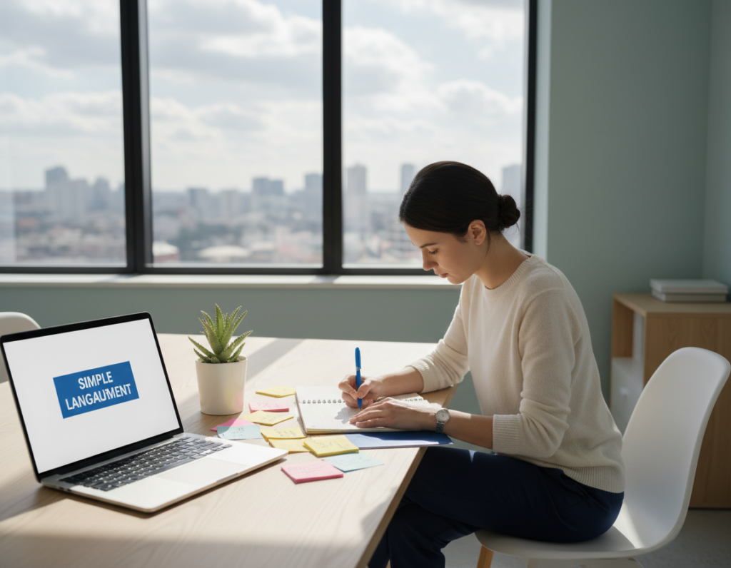 linguagem simples e clara para conectar com seu público